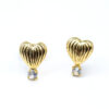 Mini almond heart bright stud
