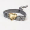 Almond heart elastic bracelet